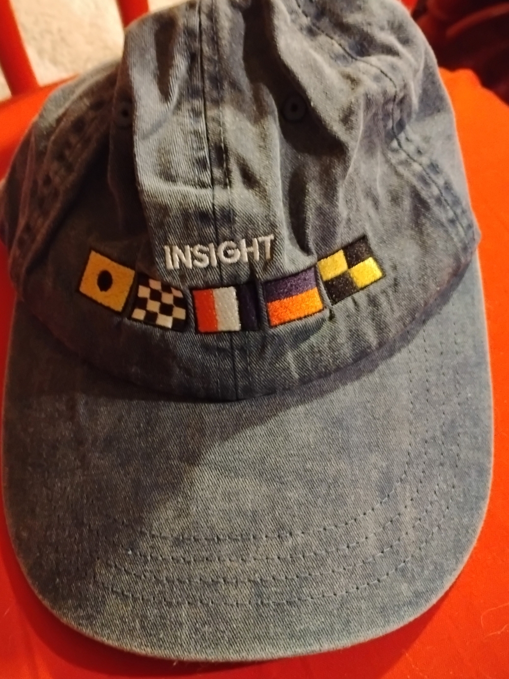 Port Authority Insight Gray Hat with Nautical Flag Embroidery
